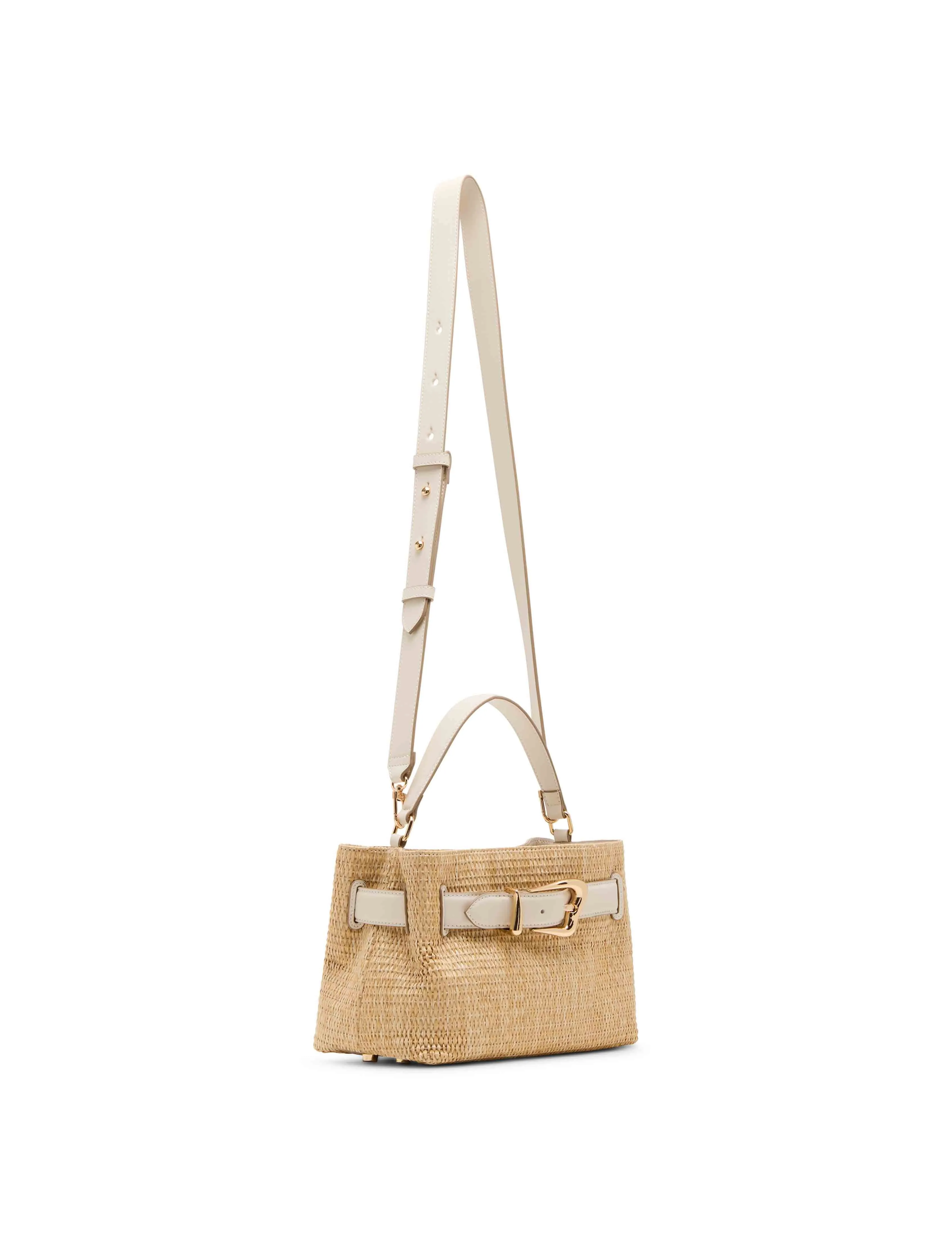 Straw Top Handle Satchel with Convertible Strap