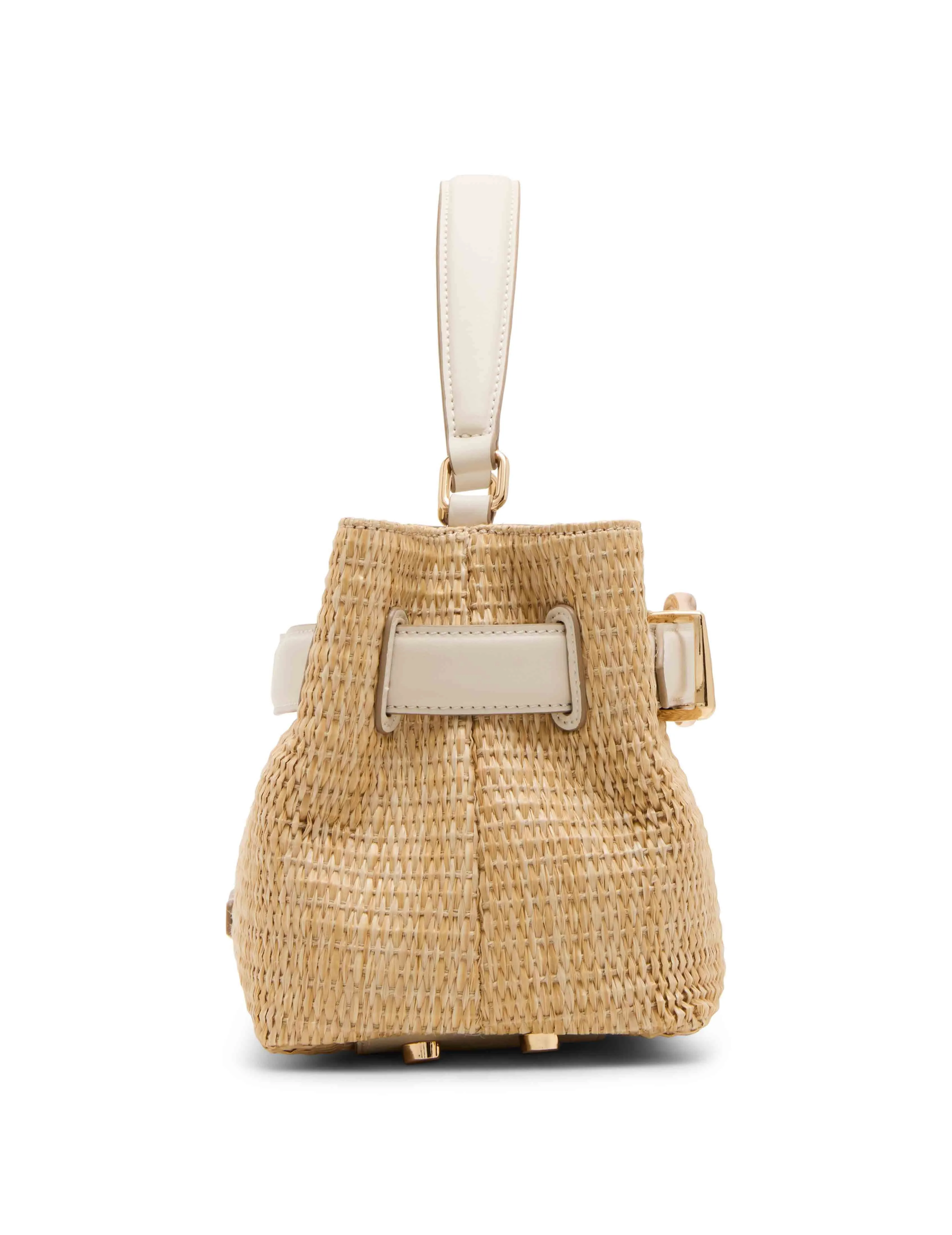 Straw Top Handle Satchel with Convertible Strap