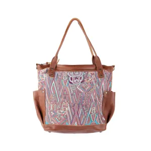 THE MEDIUM PERFECT BAG - OOAK HUIPIL - CAFE - NO. 14278