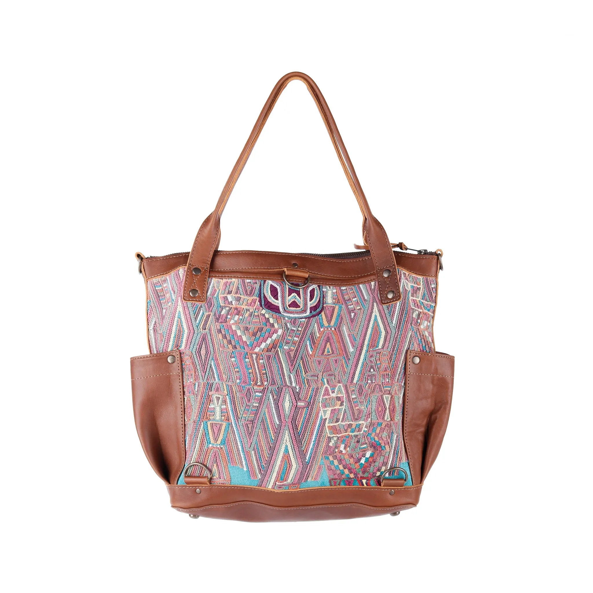 THE MEDIUM PERFECT BAG - OOAK HUIPIL - CAFE - NO. 14278