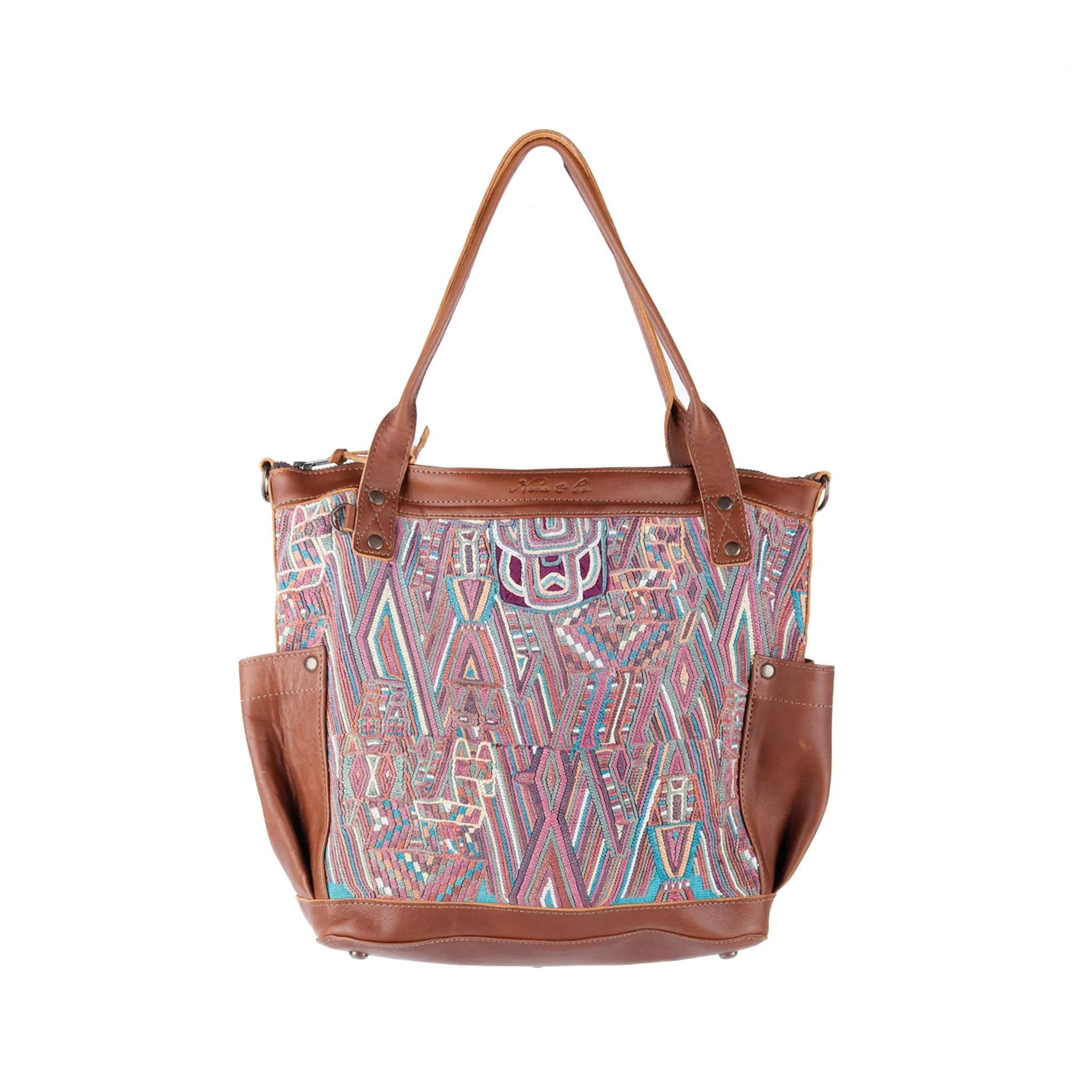 THE MEDIUM PERFECT BAG - OOAK HUIPIL - CAFE - NO. 14278