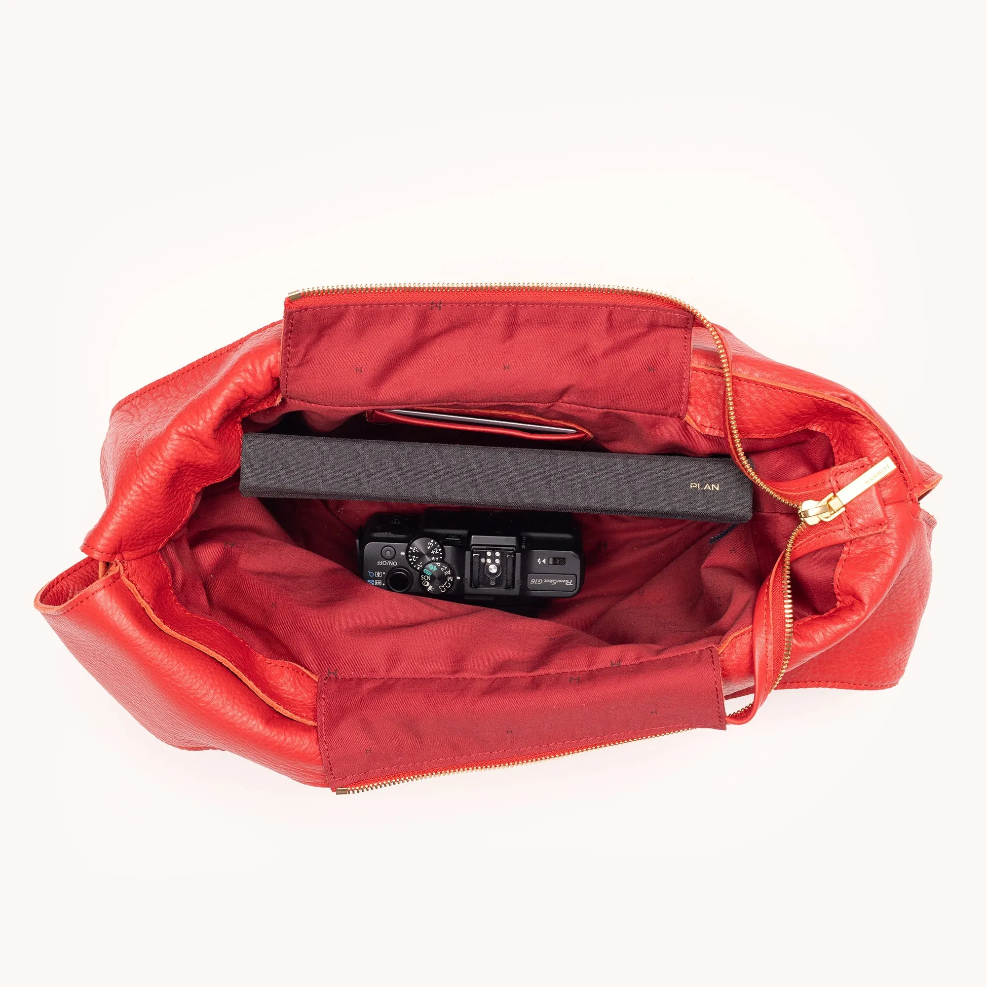 Tom Zip | Poppy Red/Brushed Gold | Lrg