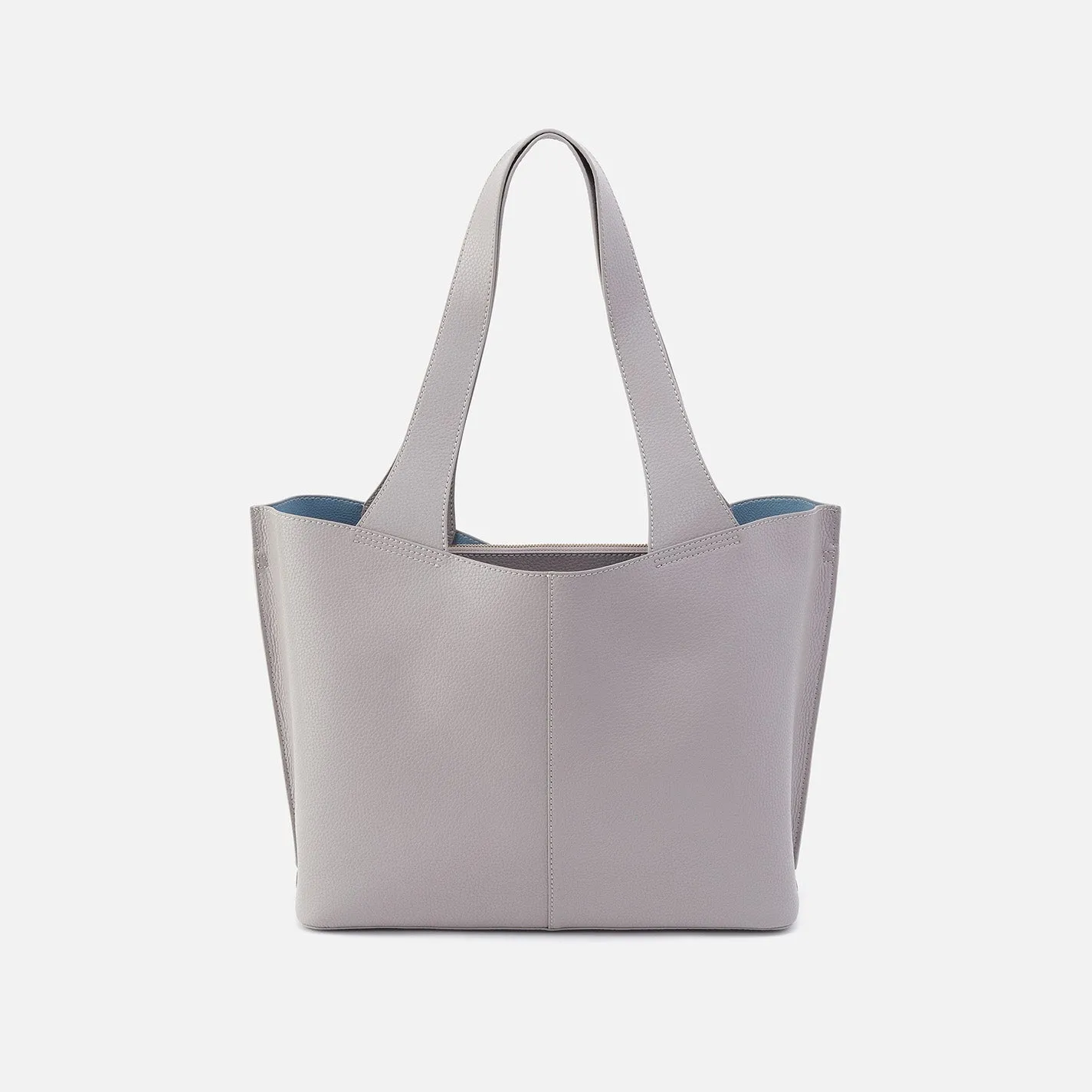 Vida Tote in Micro Pebbled Leather - Morning Dove Grey