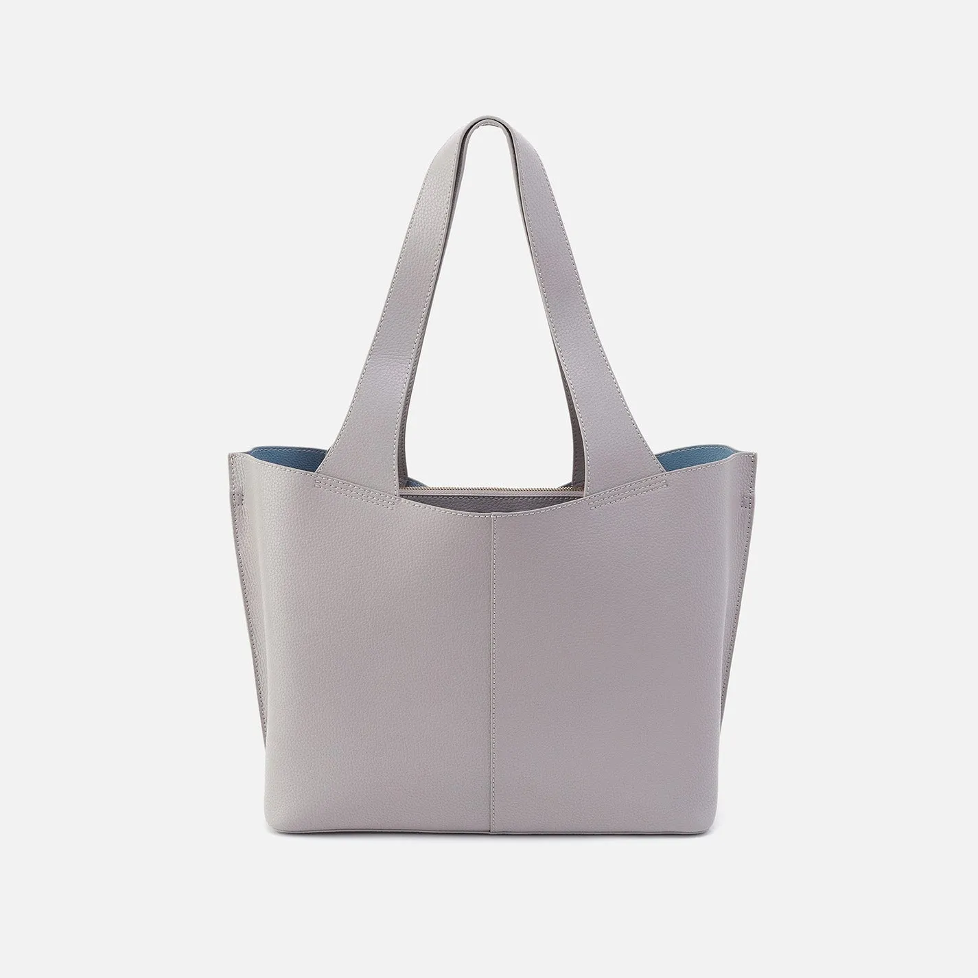 Vida Tote in Micro Pebbled Leather - Morning Dove Grey