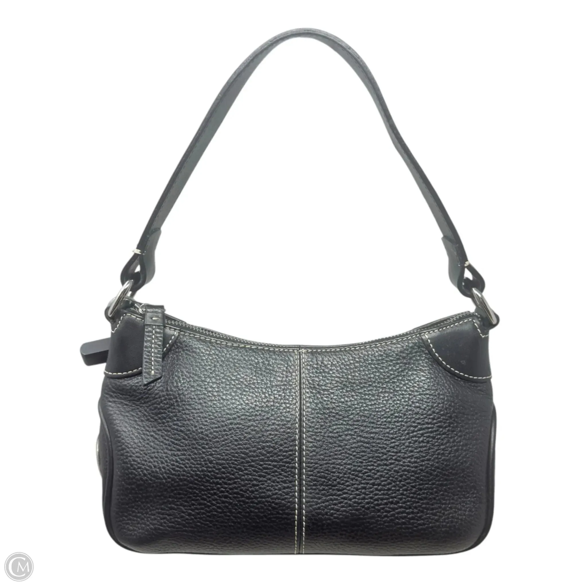Vintage Mini Hobo Designer By Dooney And Bourke In Black Pebbled Leather, Size: Small