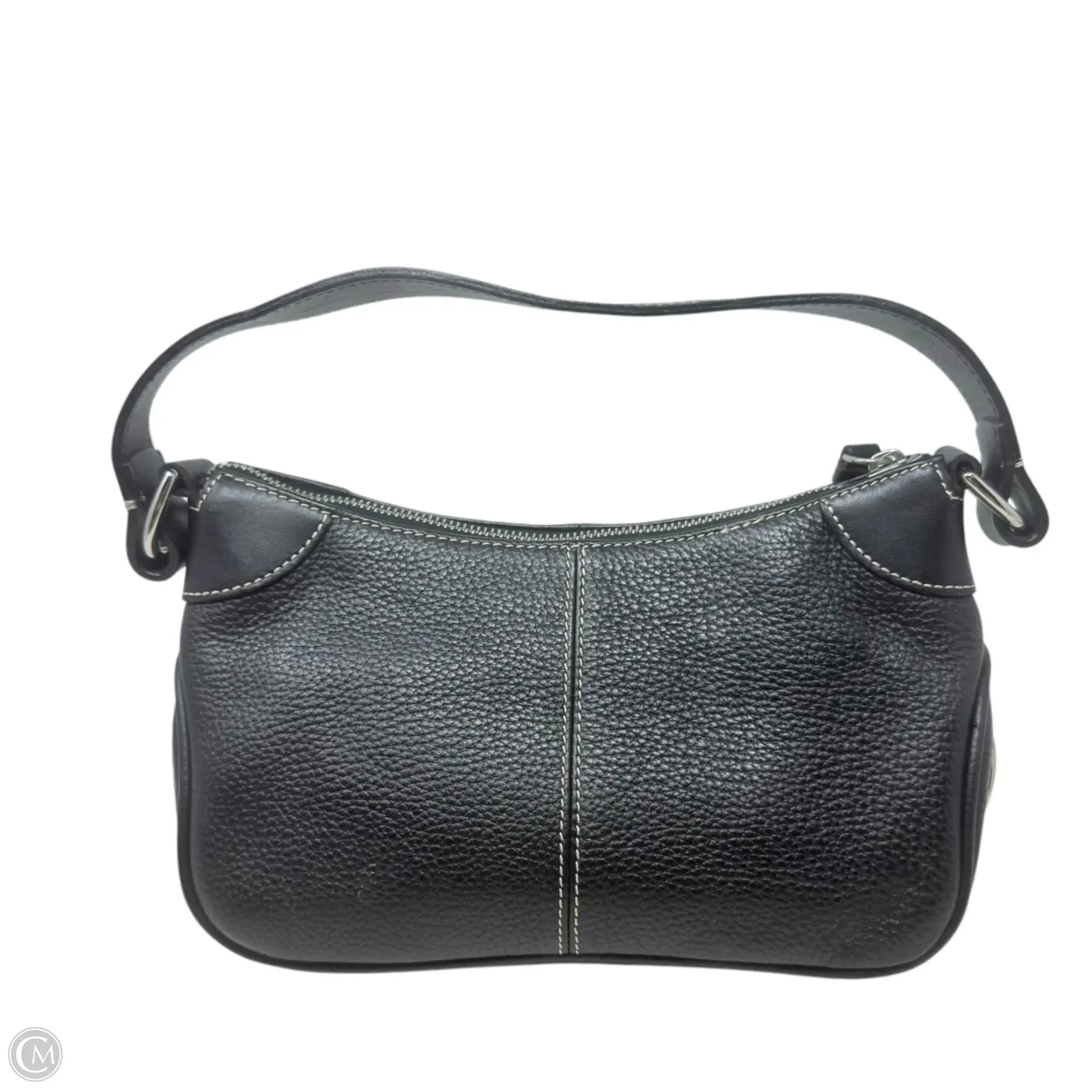 Vintage Mini Hobo Designer By Dooney And Bourke In Black Pebbled Leather, Size: Small