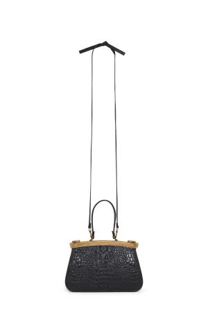 Vintage No.2 Bag in Black Crocodile Leather