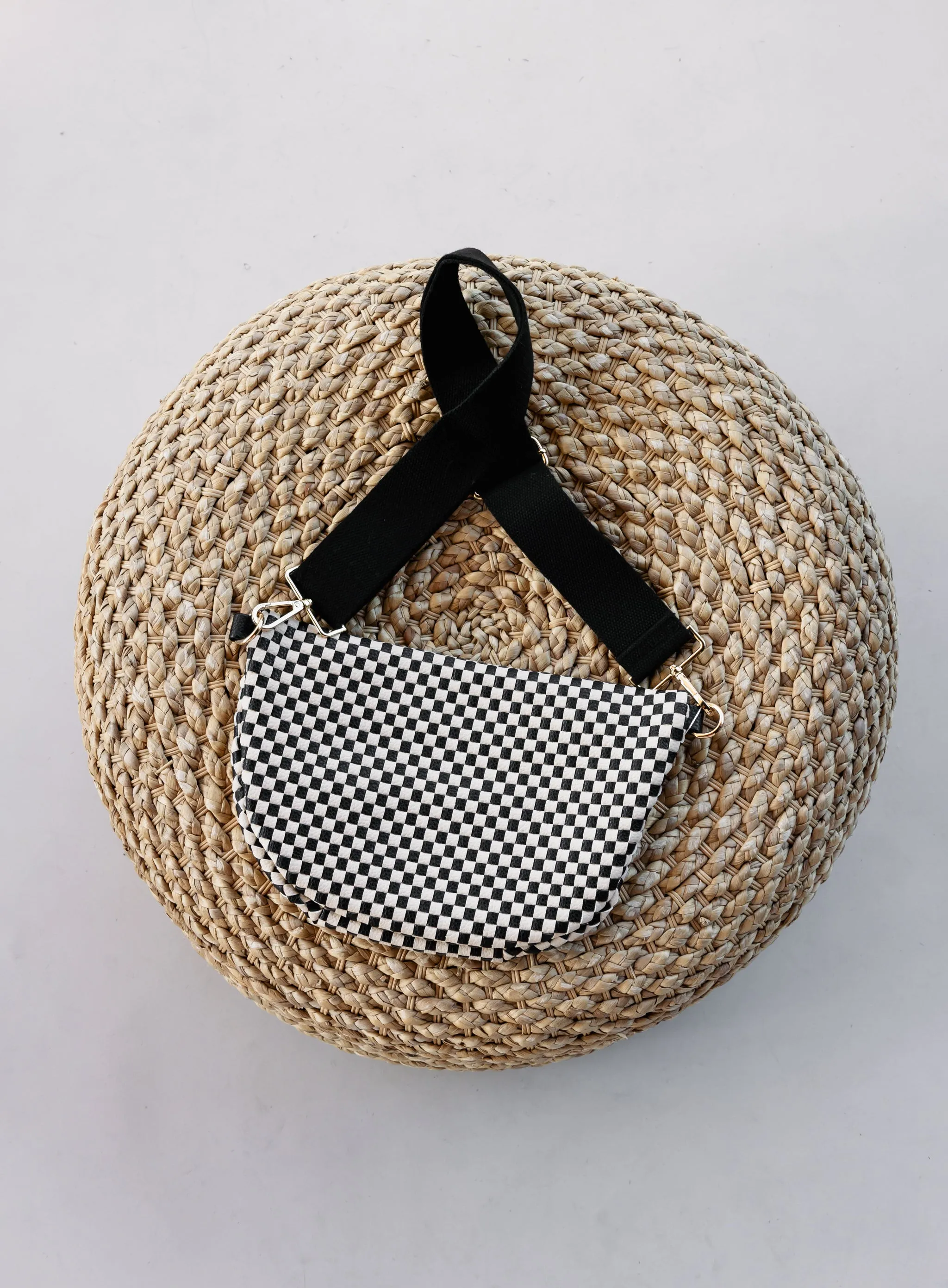 Westlyn Woven Bum Bag - Checkered Black