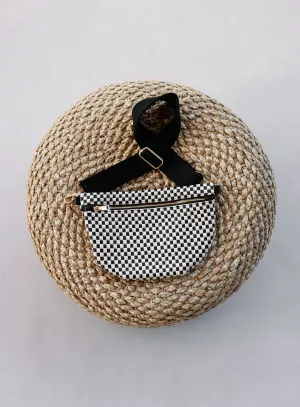 Westlyn Woven Bum Bag - Checkered Black